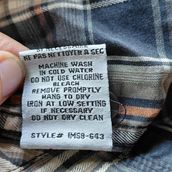 Men's Casual Plaid Button-Down Shirt - Black and Orange - Picture 10 of 10